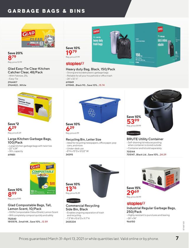Staples Flyer from 03/31/2021