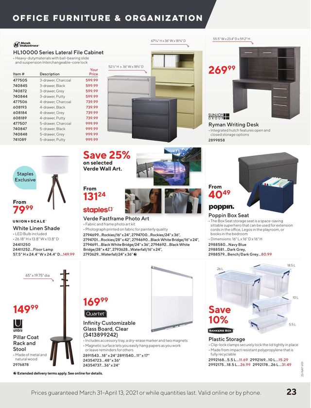 Staples Flyer from 03/31/2021