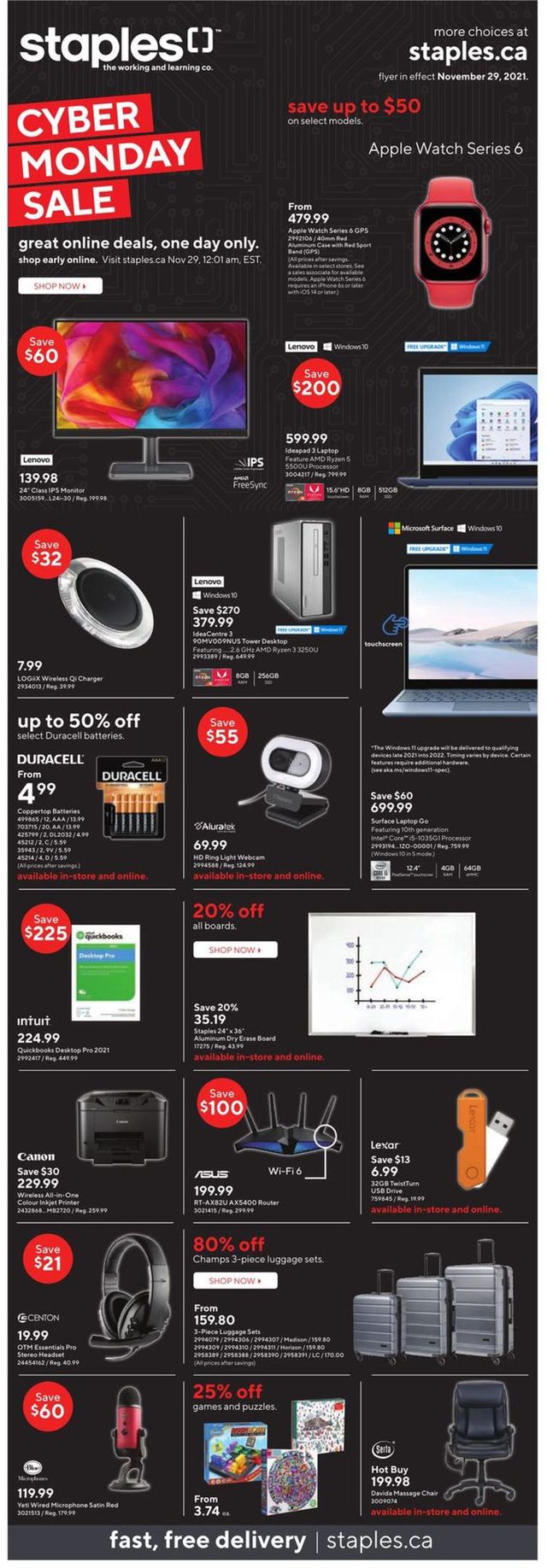 Staples Flyer from 11/29/2021