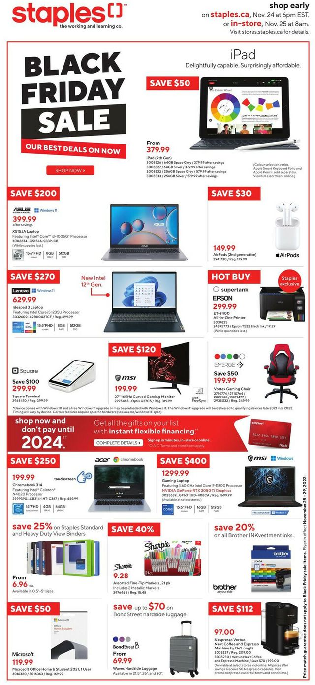 Staples Flyer from 11/25/2022