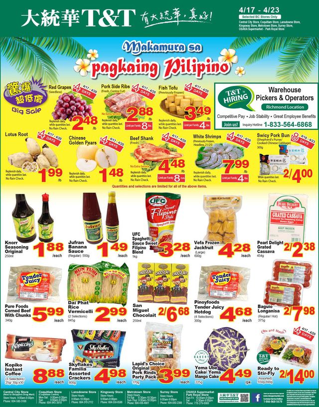 T&T Supermarket Flyer from 04/16/2020