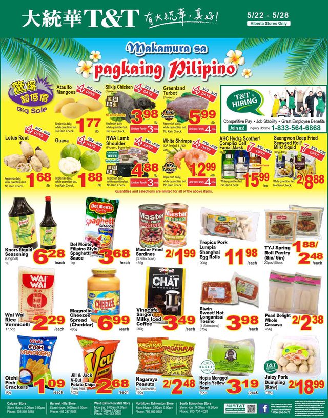 T&T Supermarket Flyer from 05/22/2020