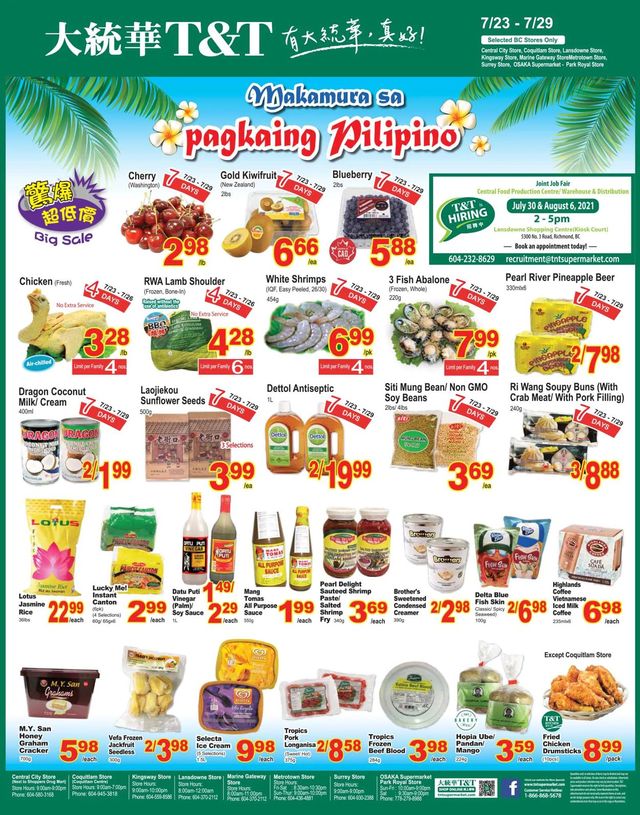 T&T Supermarket Flyer from 07/23/2021