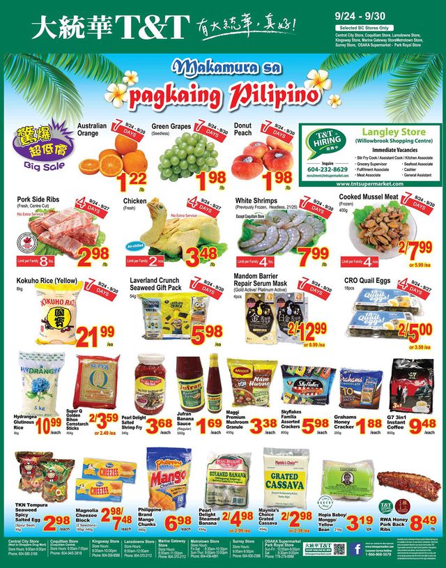 T&T Supermarket Flyer from 09/24/2021