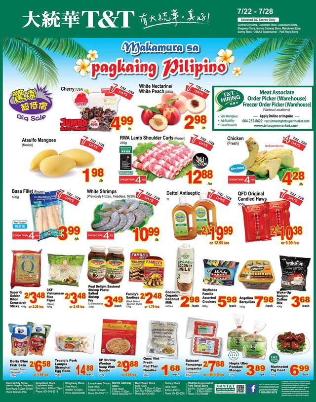 T&T Supermarket Flyer from 07/22/2022
