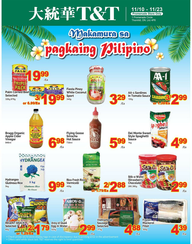 T&T Supermarket Flyer from 11/10/2023