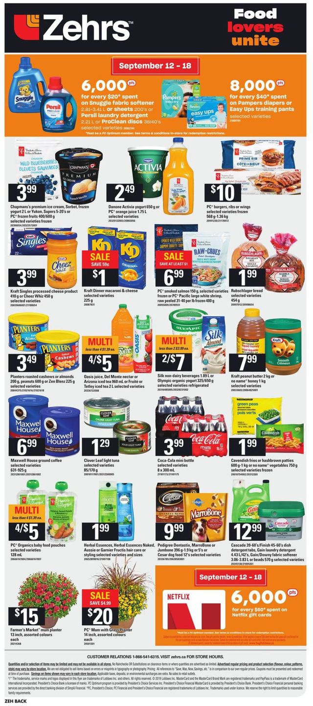 Zehrs Flyer from 09/12/2019