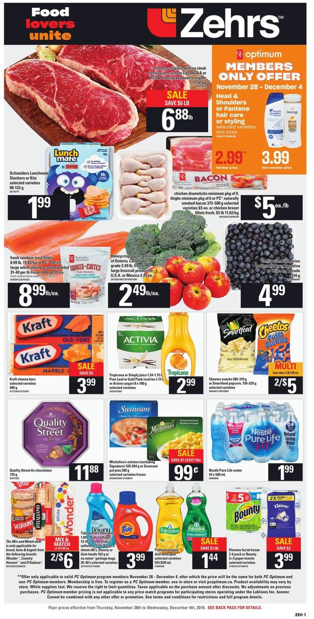 Zehrs Flyer from 11/28/2019