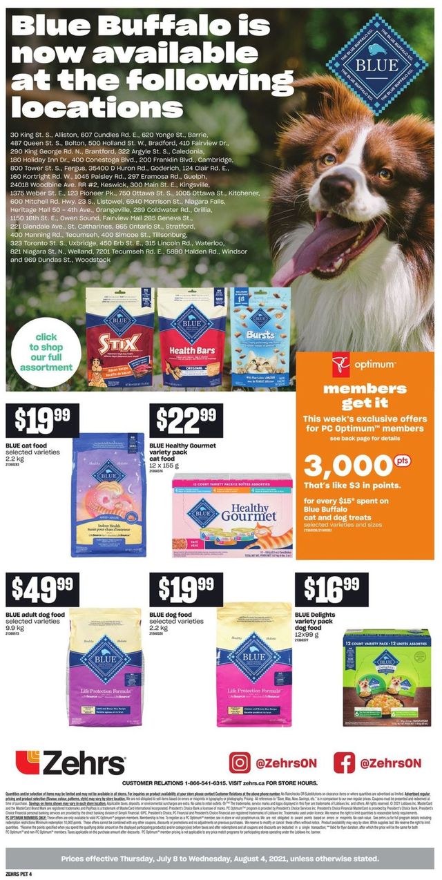 Zehrs Flyer from 07/08/2021
