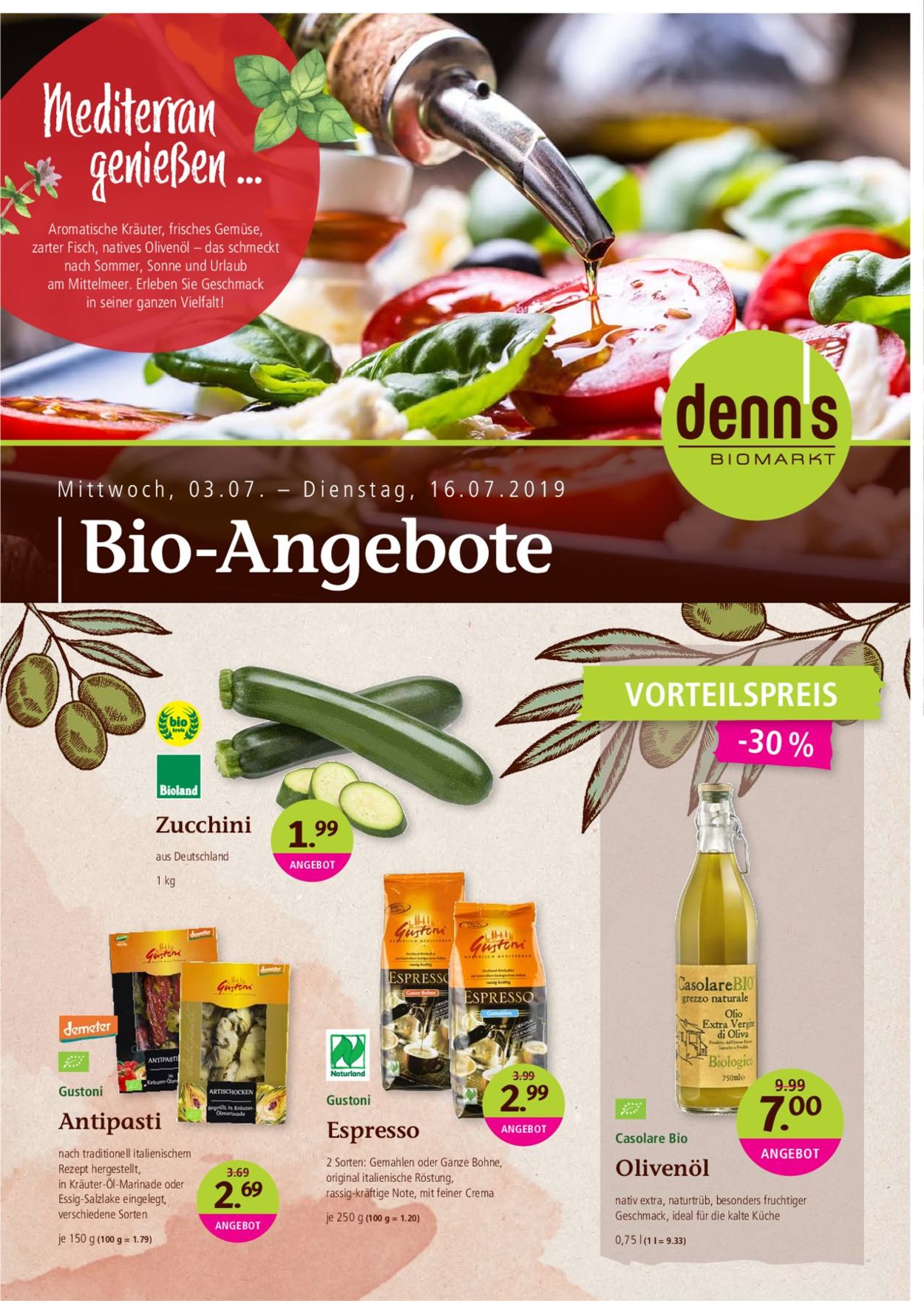 Denn's Biomarkt Prospekt ab 03.07.2019