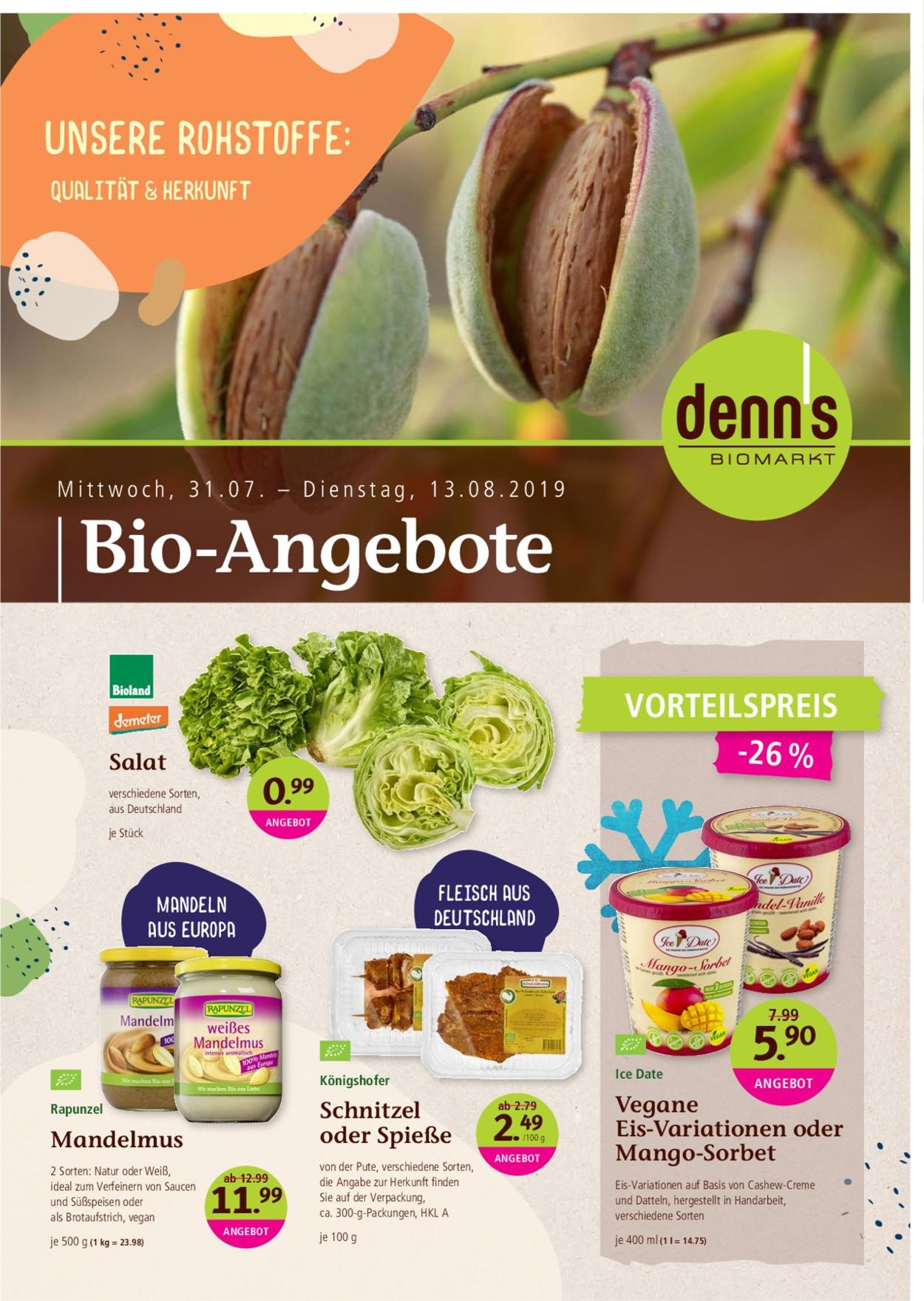 Denn's Biomarkt Prospekt ab 31.07.2019