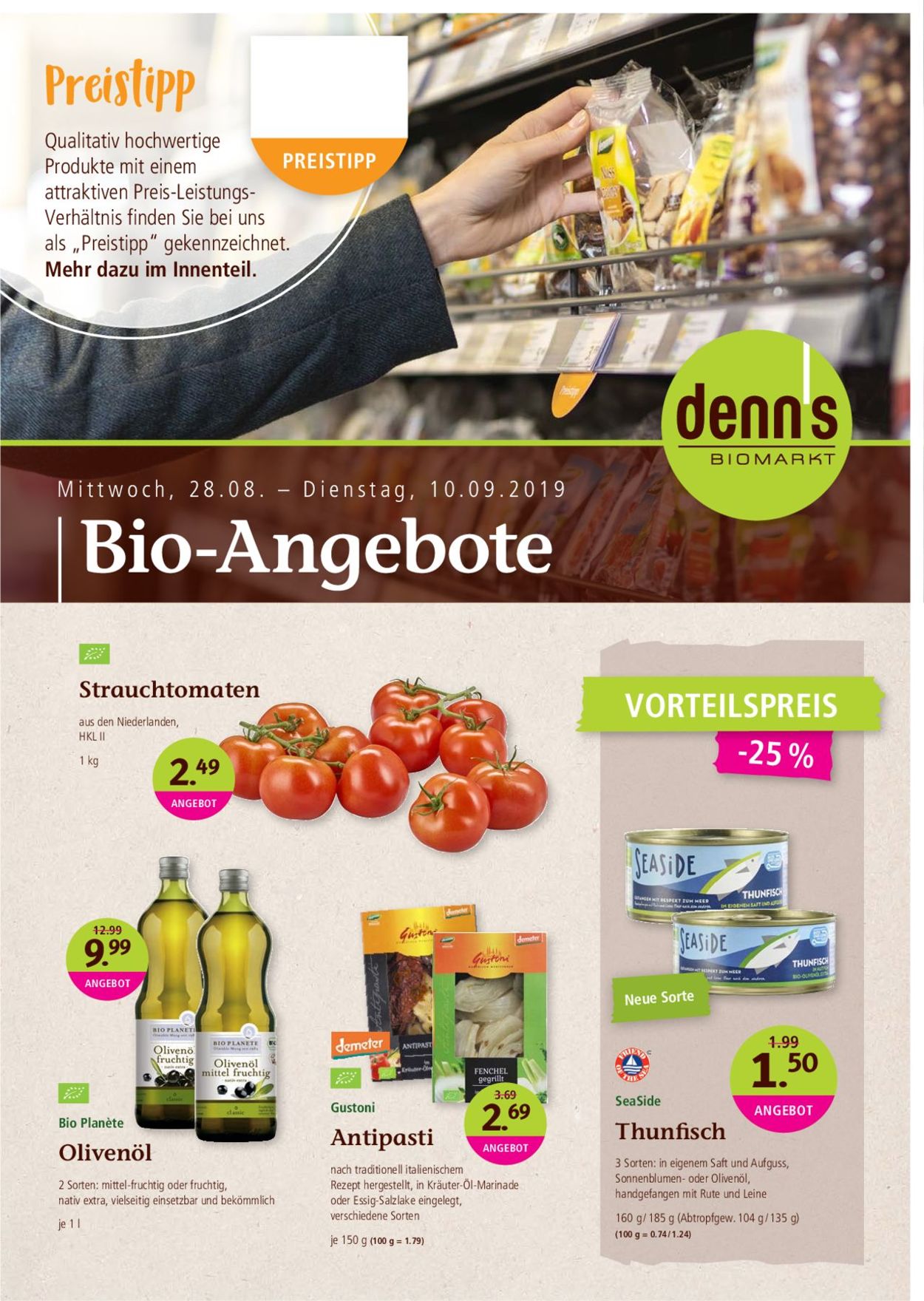 Denn's Biomarkt Prospekt ab 28.08.2019