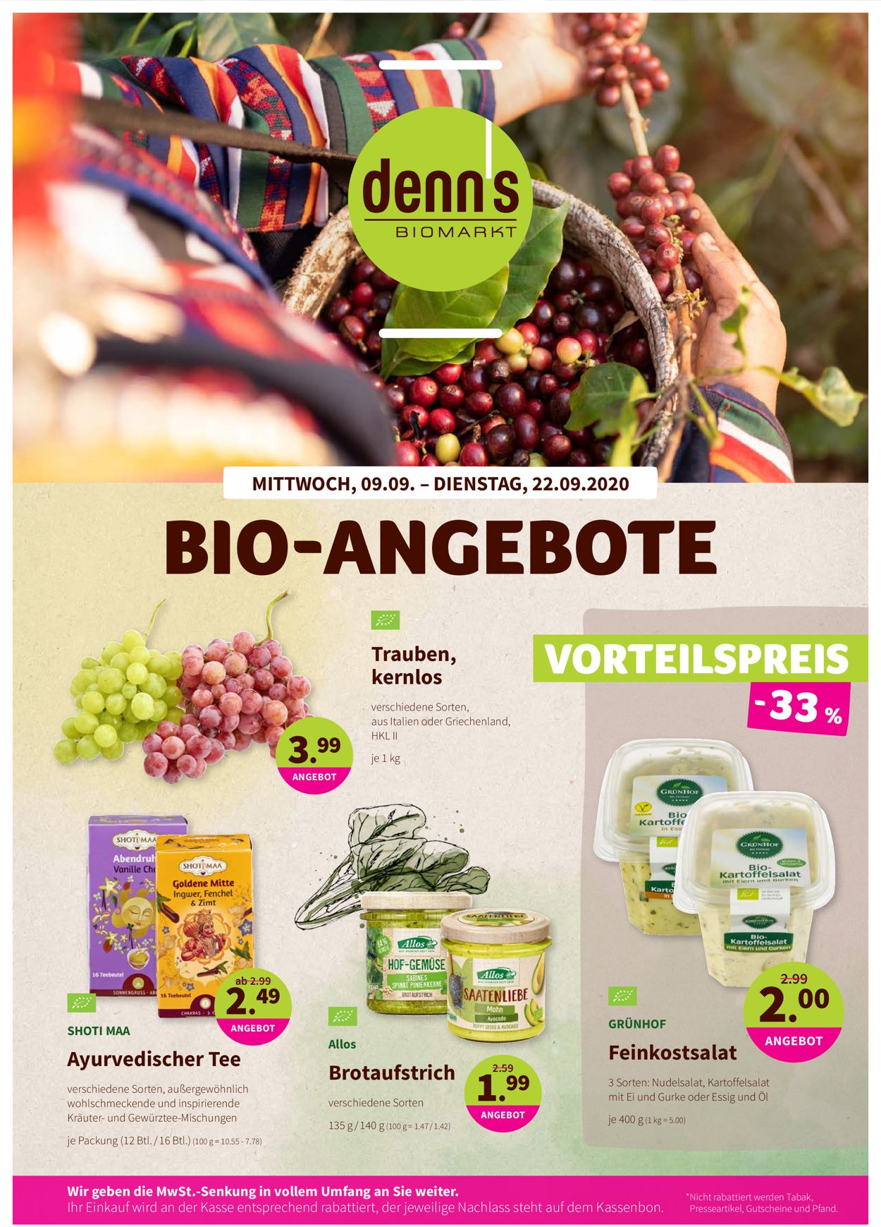 Denn's Biomarkt Prospekt ab 09.09.2020