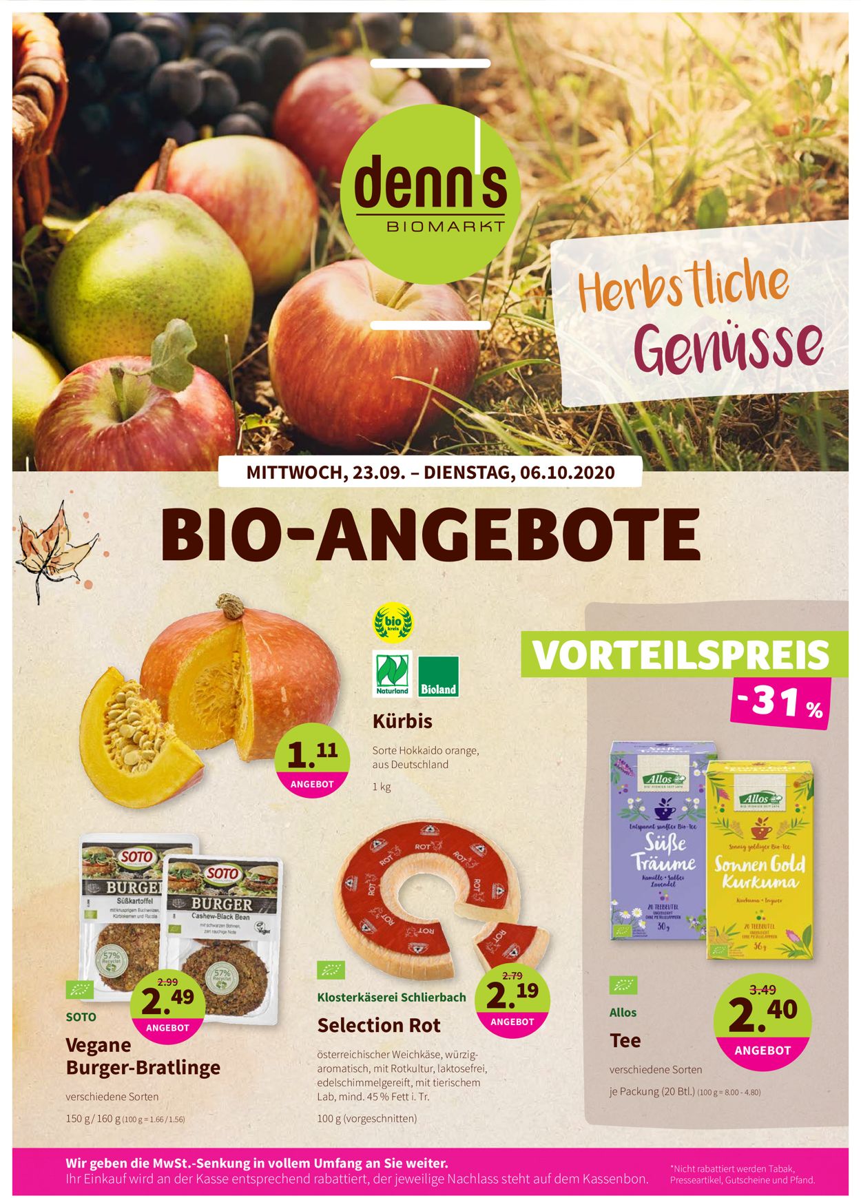 Denn's Biomarkt Prospekt ab 23.09.2020