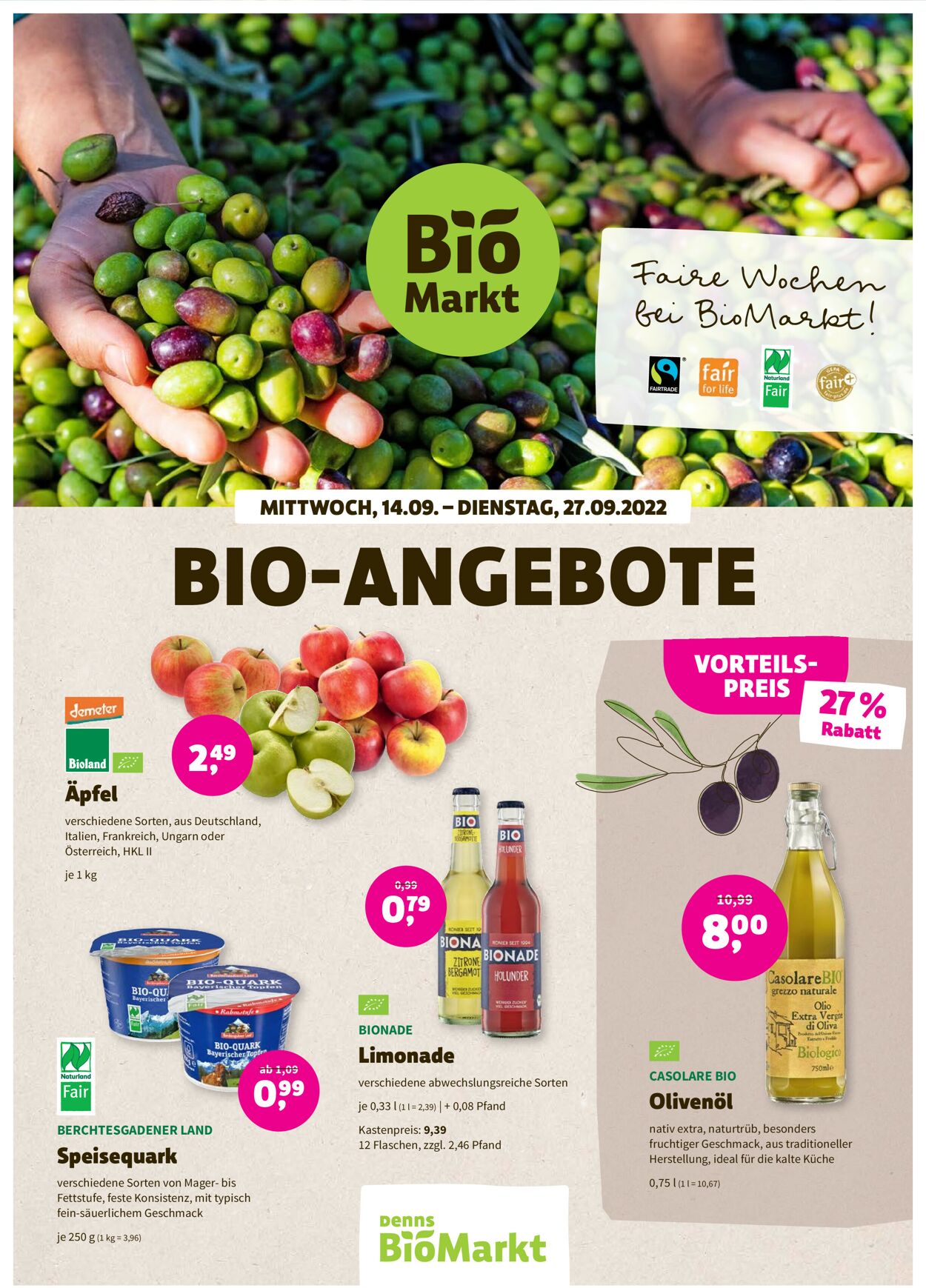 Denn's Biomarkt Prospekt ab 14.09.2022