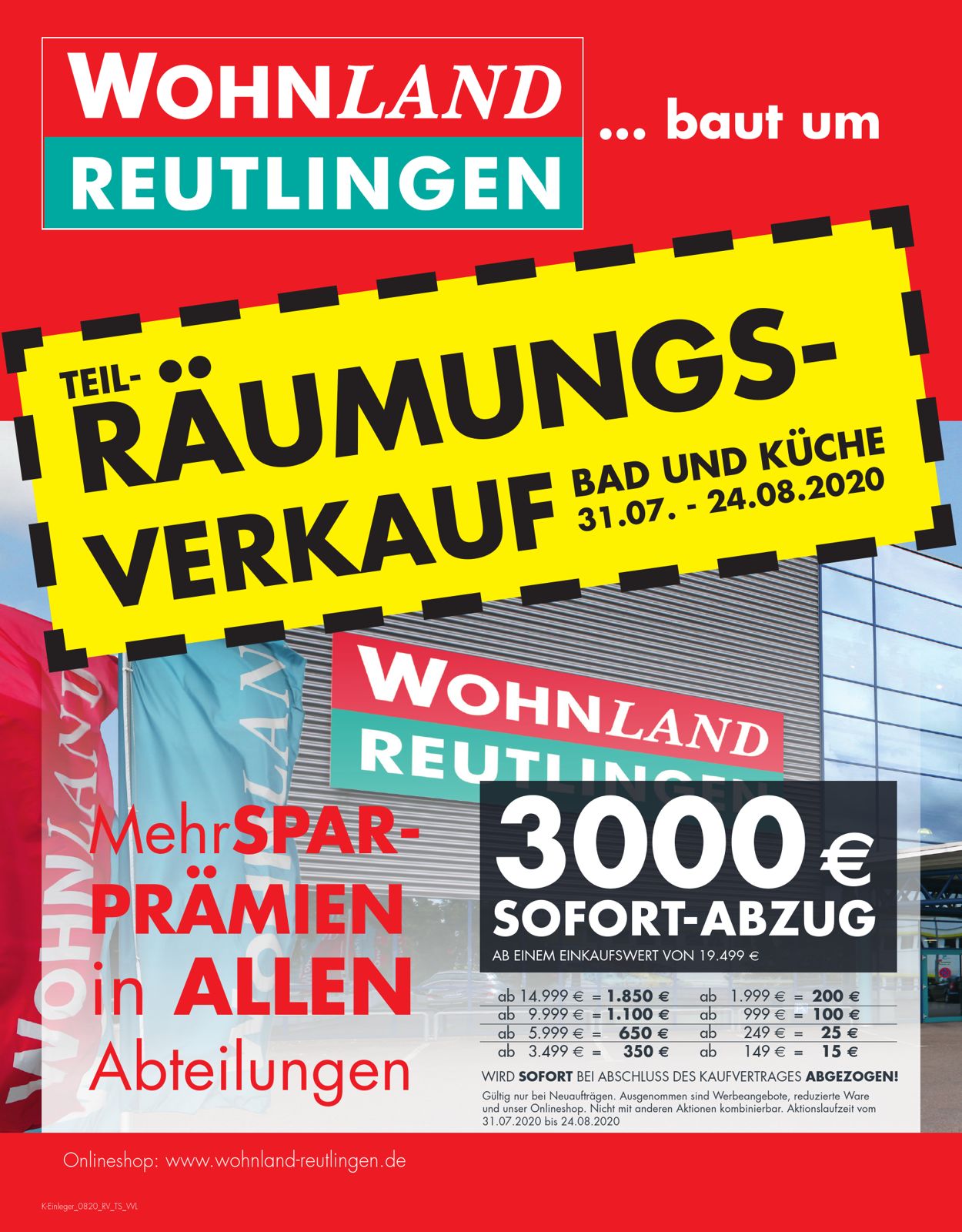 Wohnland Reutlingen Prospekt ab 31.07.2020