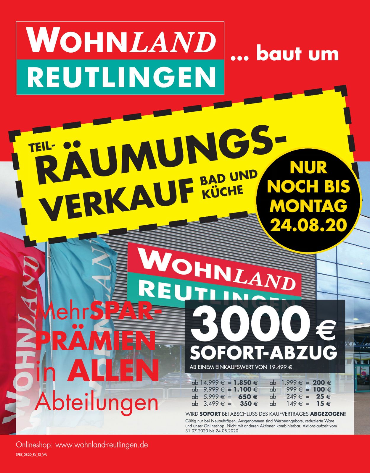 Wohnland Reutlingen Prospekt ab 31.07.2020