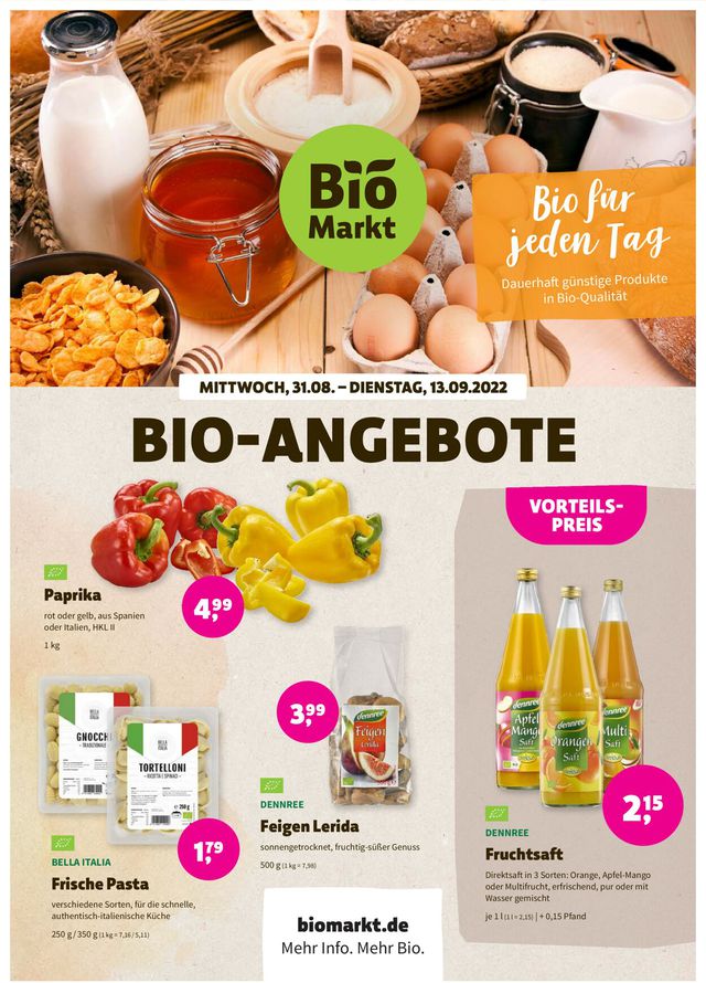 Denn's Biomarkt Prospekt ab 31.08.2022