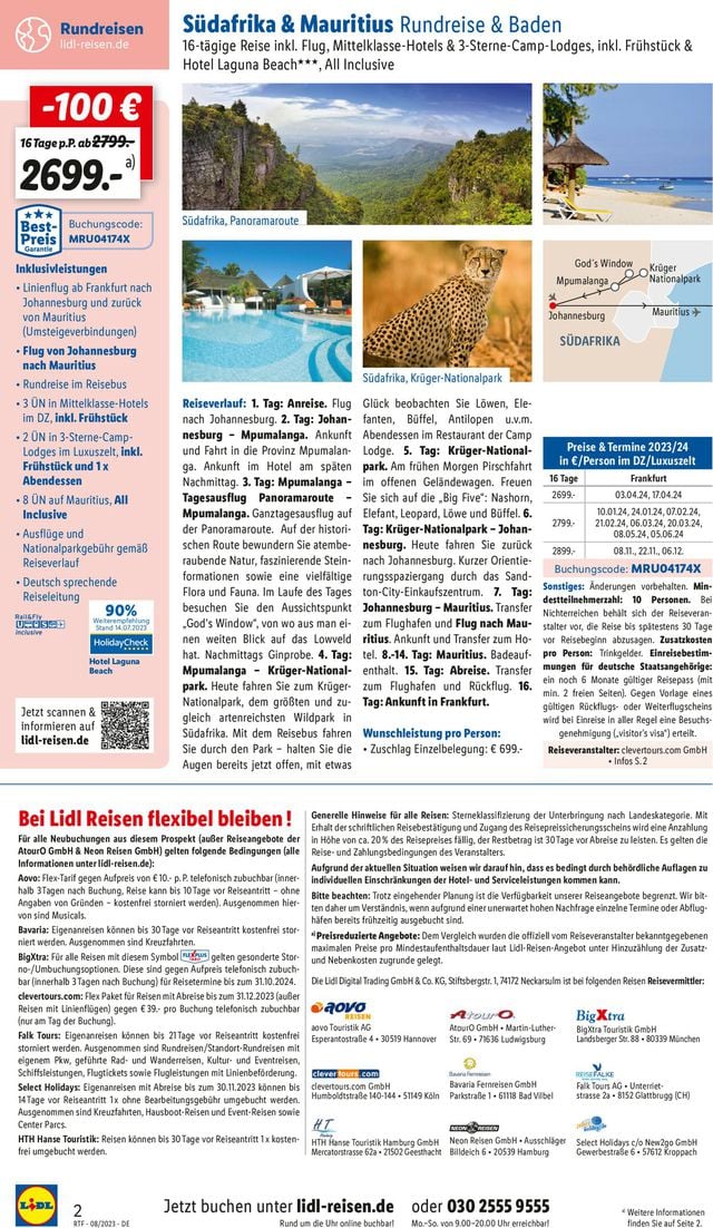 Lidl-Reisen Prospekt ab 12.08.2023