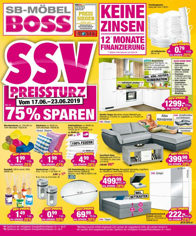 SB Möbel Boss Prospekt ab 17.06.2019
