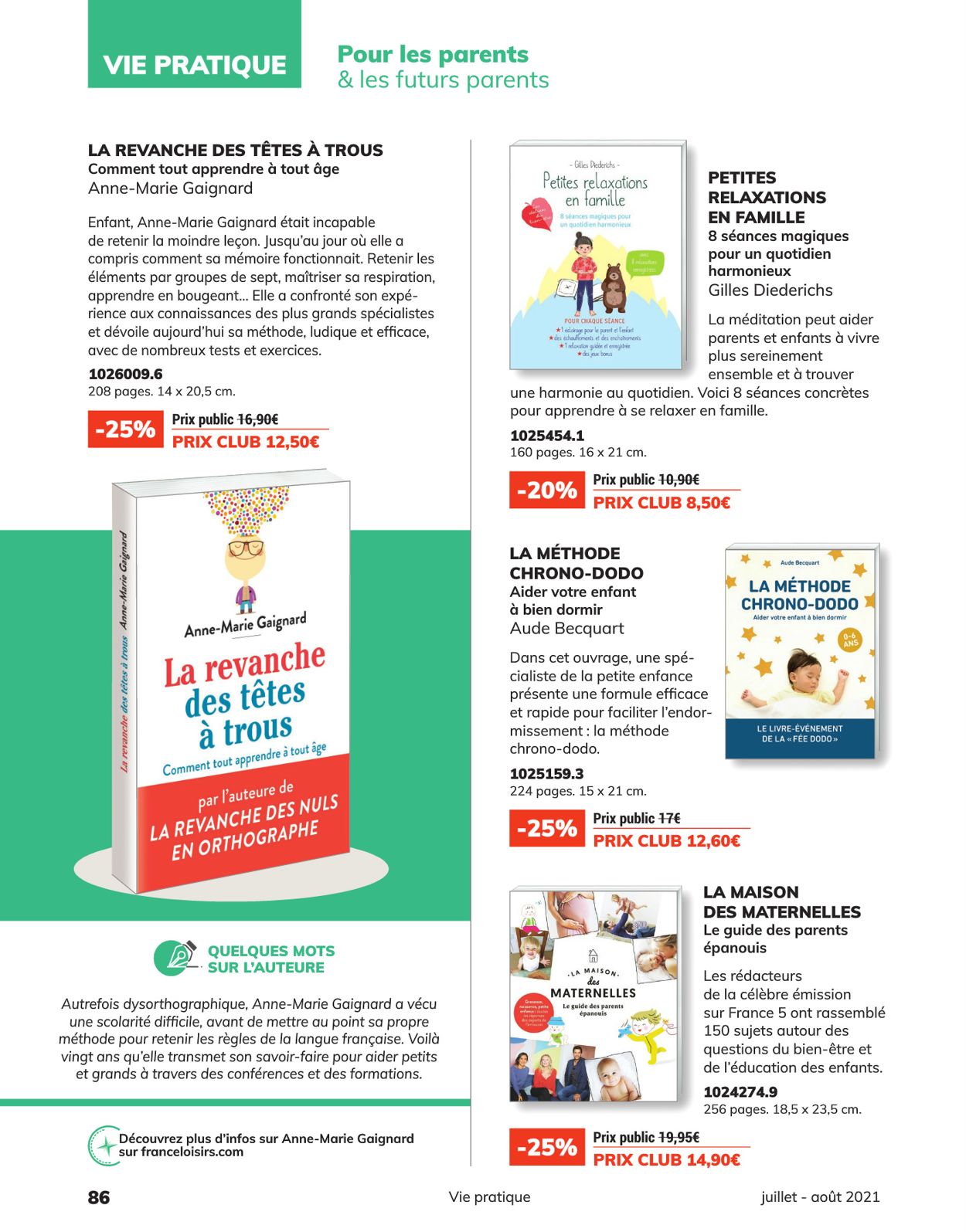 France Loisirs Catalogue du 01.07.2021