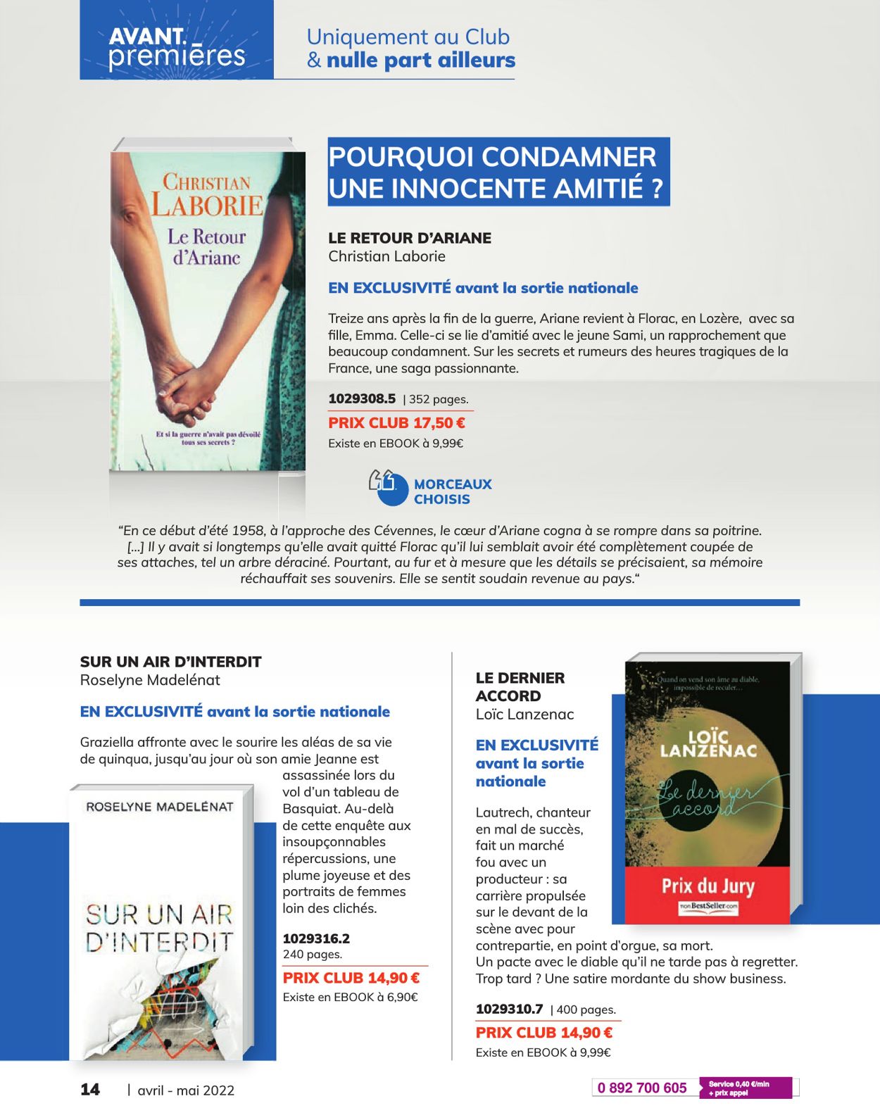 France Loisirs Catalogue du 01.04.2022