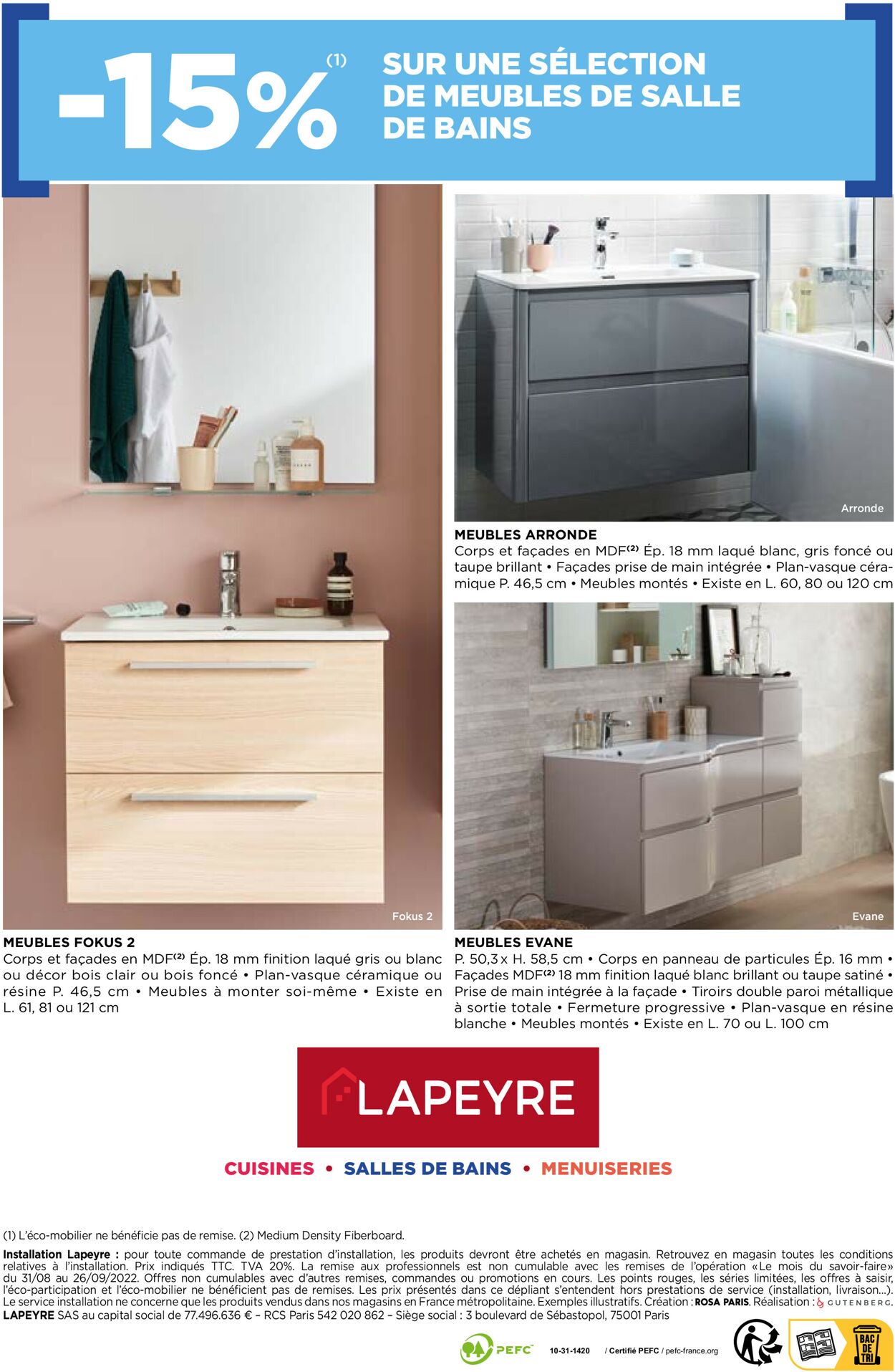 Lapeyre Catalogue du 31.08.2022