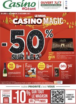 Catalogue Géant Casino noël fêtes de fin d'année 2021 du 13.12.2021