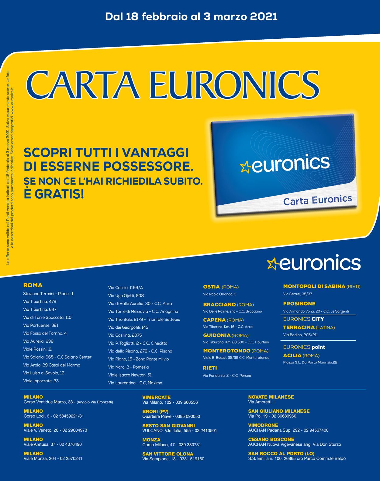 Euronics Volantino dal 18/02/2021