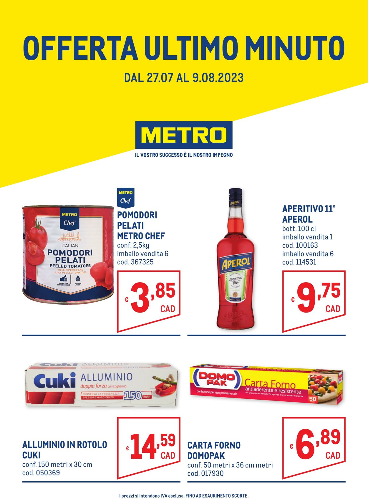 Metro Volantino dal 27/07/2023