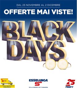 Volantino Esselunga Black Friday 2020 dal 23/11/2020