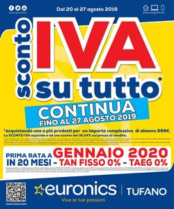 Volantino Euronics dal 20/08/2019