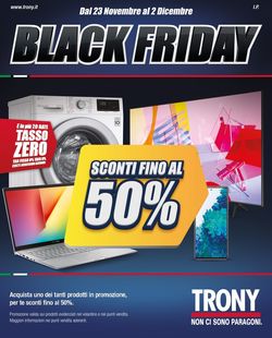 Volantino Trony Black Friday 2020 dal 23/11/2020