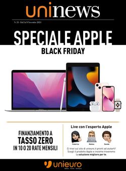 Volantino Unieuro - Speciale Apple Black Friday 2021 dal 02/11/2021