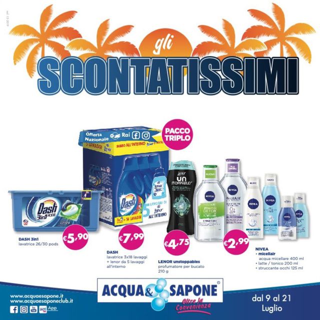 Acqua & Sapone Volantino dal 09/07/2019