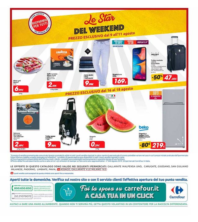 Carrefour Volantino dal 09/08/2019