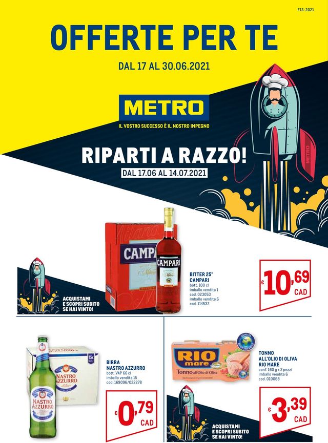 Metro Volantino dal 17/06/2021