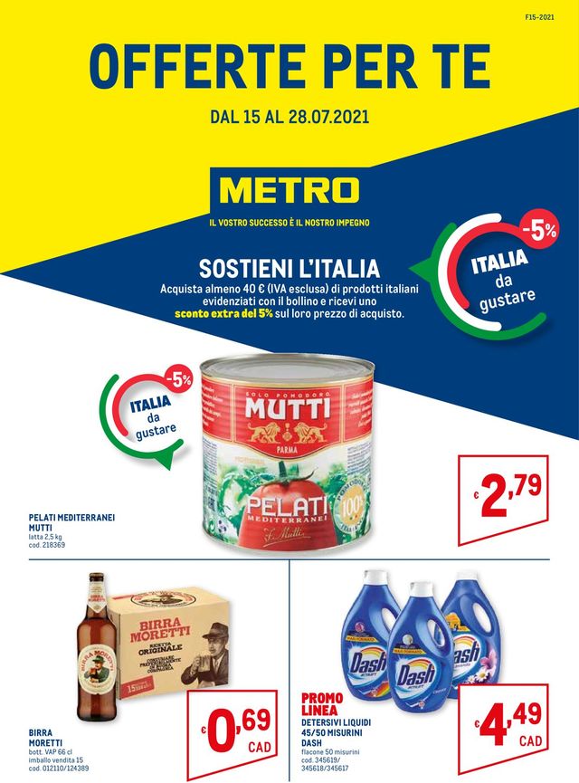 Metro Volantino dal 15/07/2021