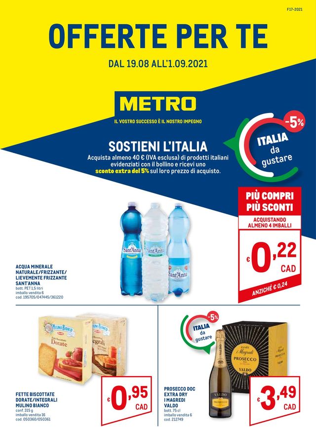 Metro Volantino dal 19/08/2021