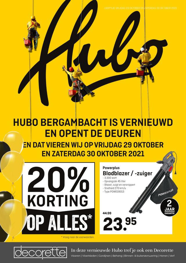 Hubo Flyer vanaf 29.10.2021
