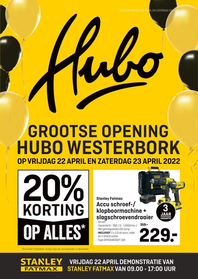 Hubo Flyer vanaf 22.04.2022