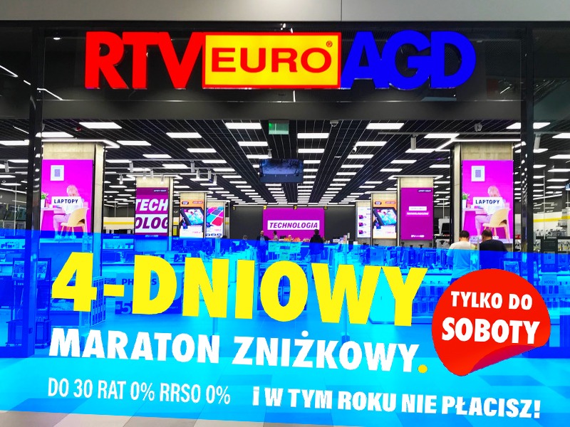 RTV Euro AGD - 4-dniowy maraton cenowy, promocje i obniżki nawet do 1200 zł