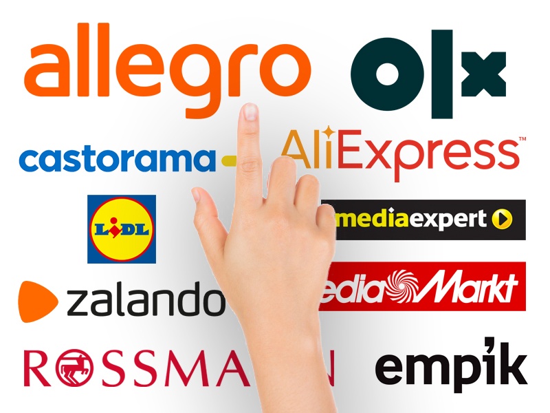 zakupy online - ranking sklepów internetowych i platform zakupowych, dominuje Allegro i OLX