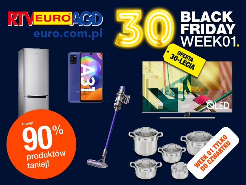 Black Week, pierwsze promocje przed Black Friday na produkty RTV i AGD w sklepach Euro