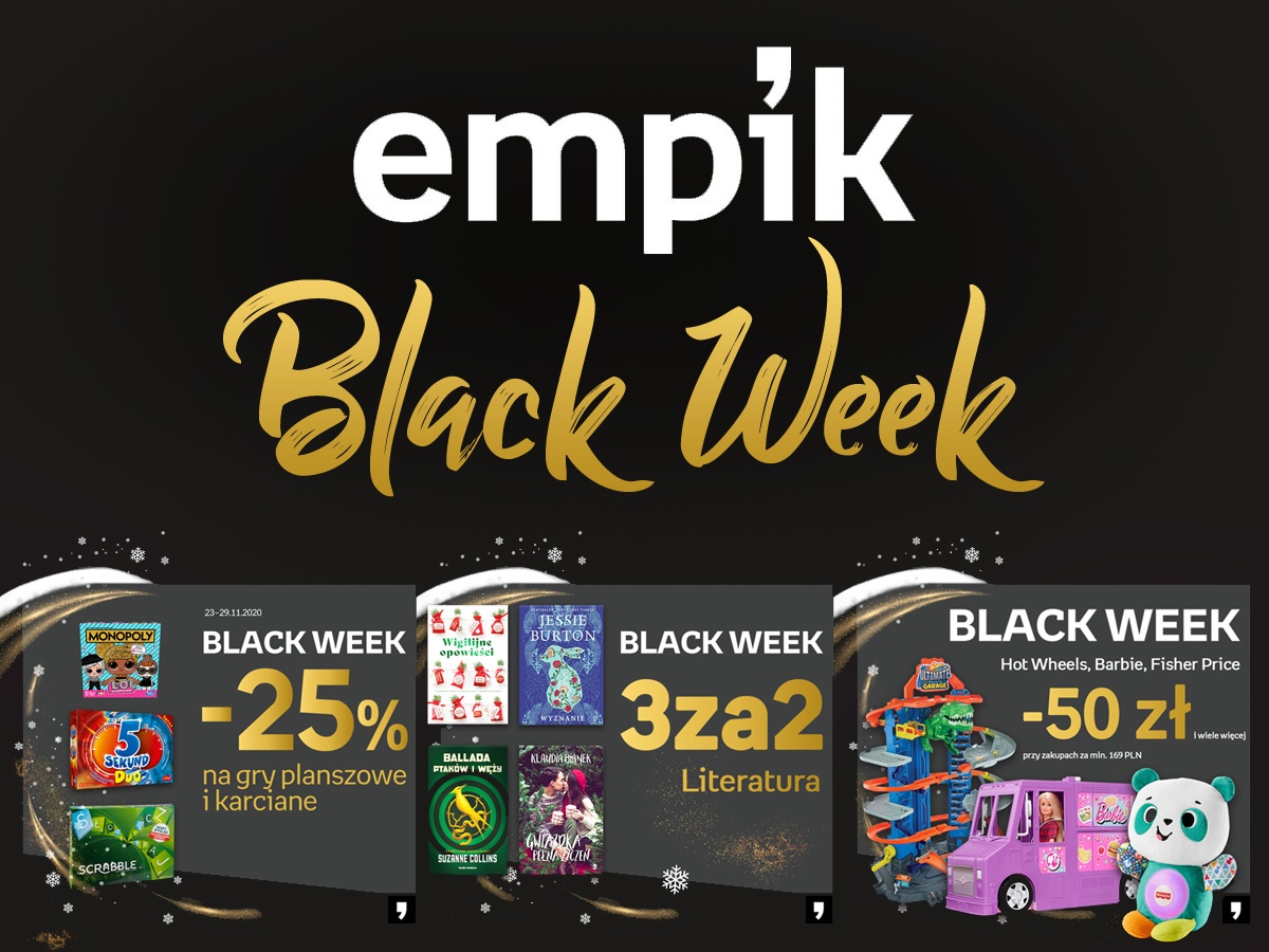 Empik organizuje Black Week, nie tylko Blak Friday - sprawdź promocje, rabaty i obniżki