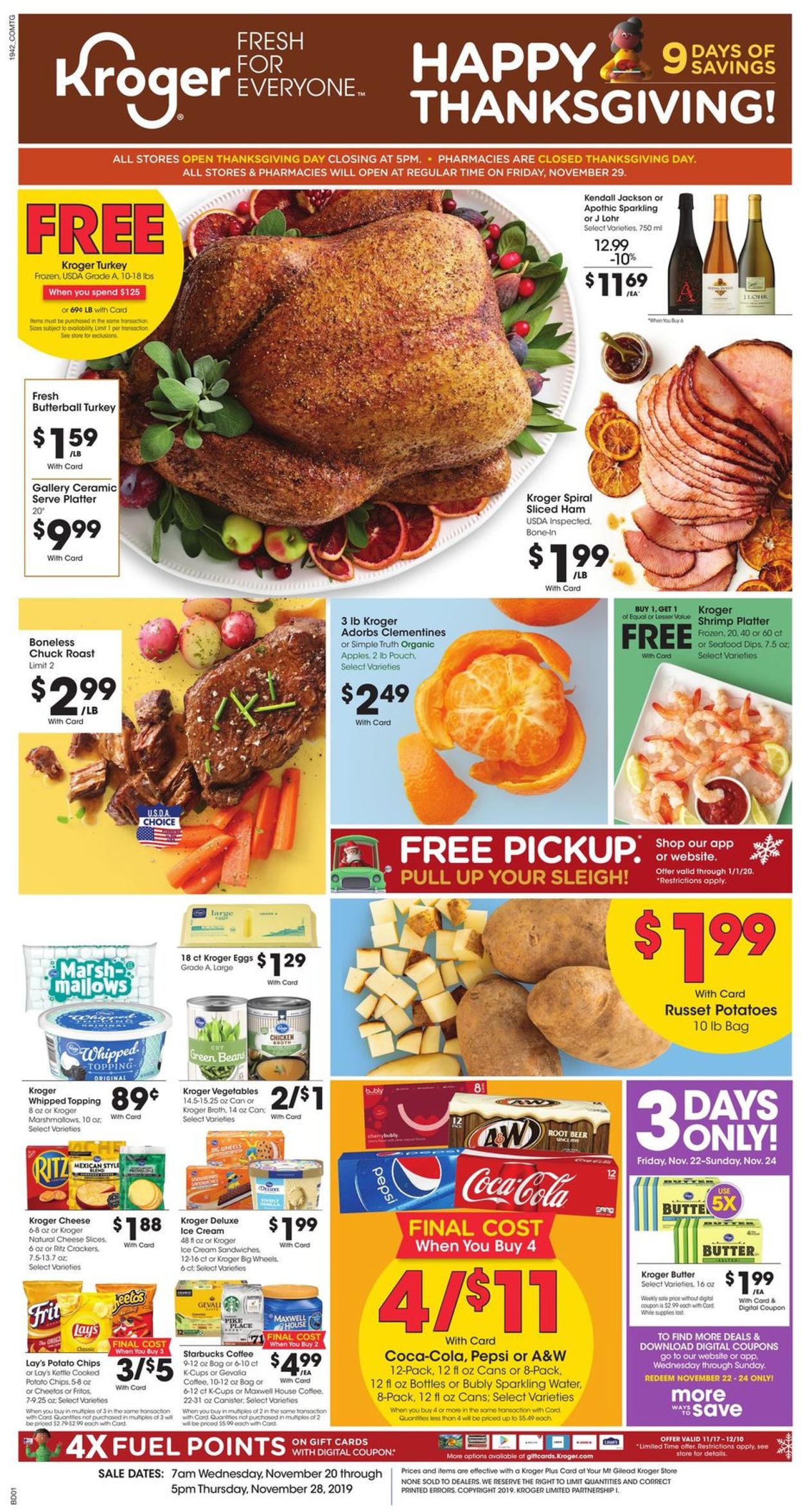 Kroger Ad from 11/20/2019