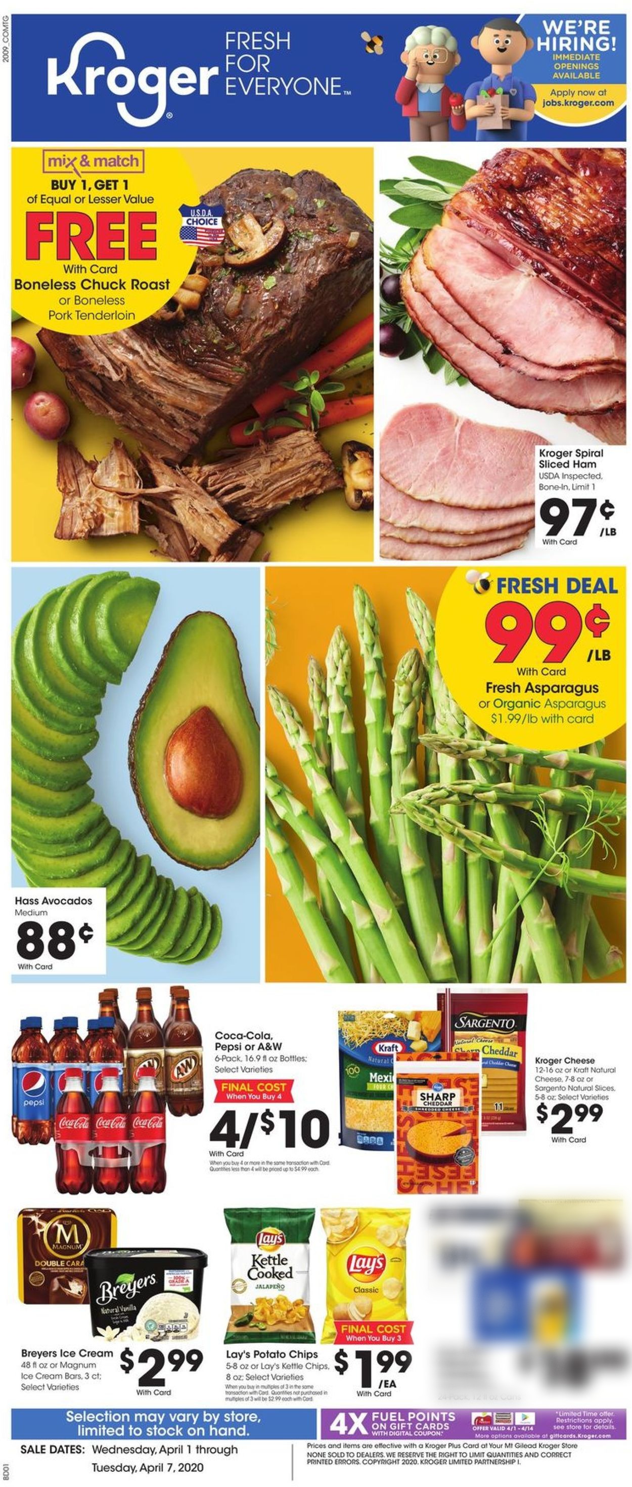 Kroger Ad from 04/01/2020