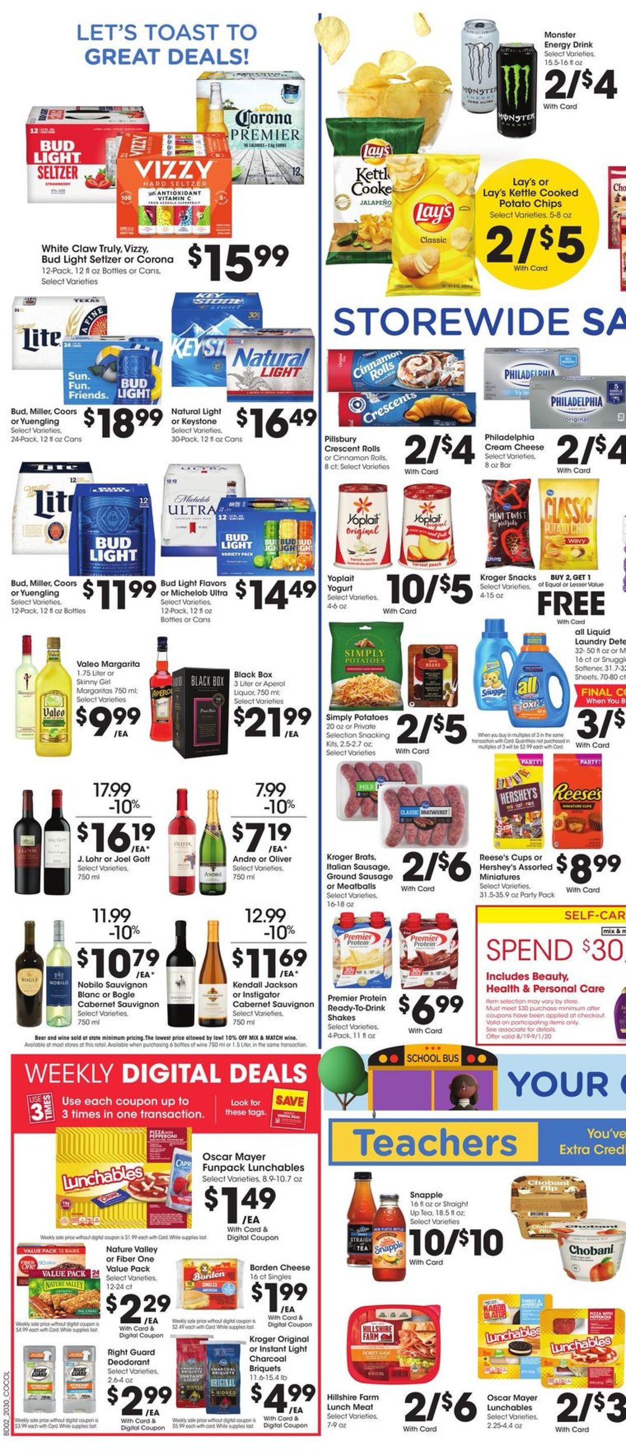 Kroger Ad from 08/26/2020