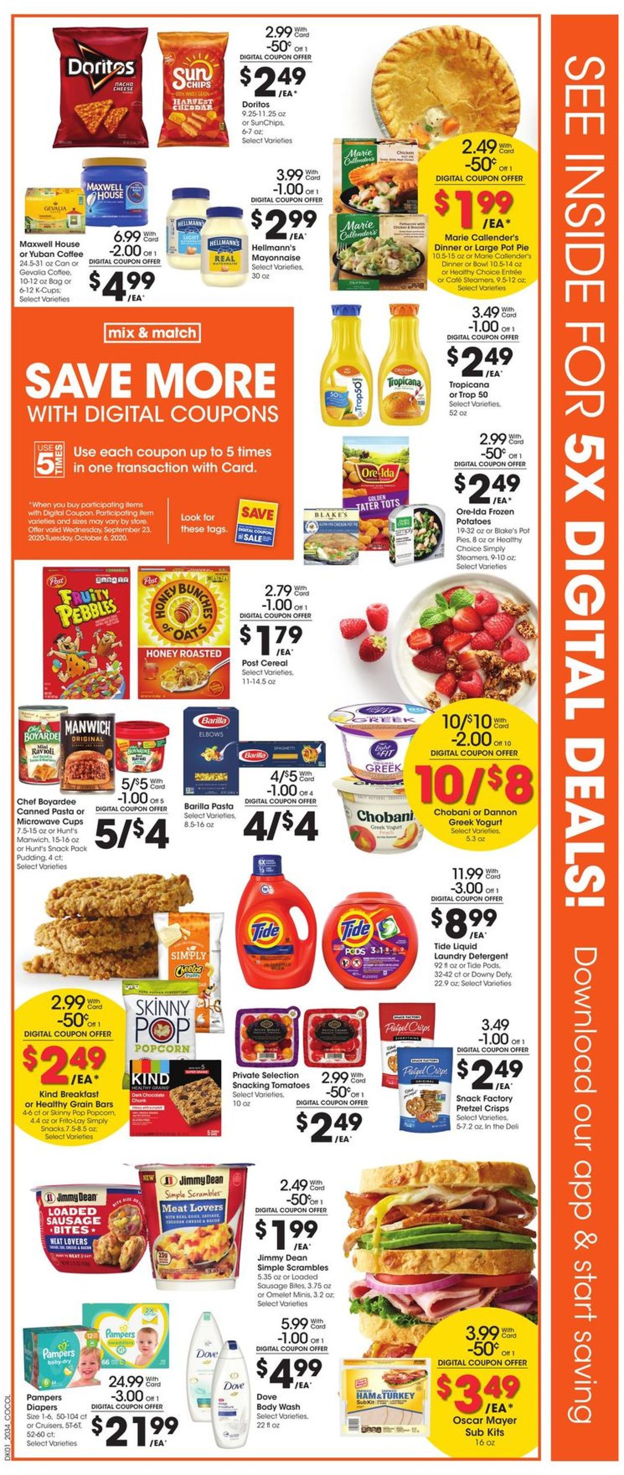 Kroger Ad from 09/23/2020