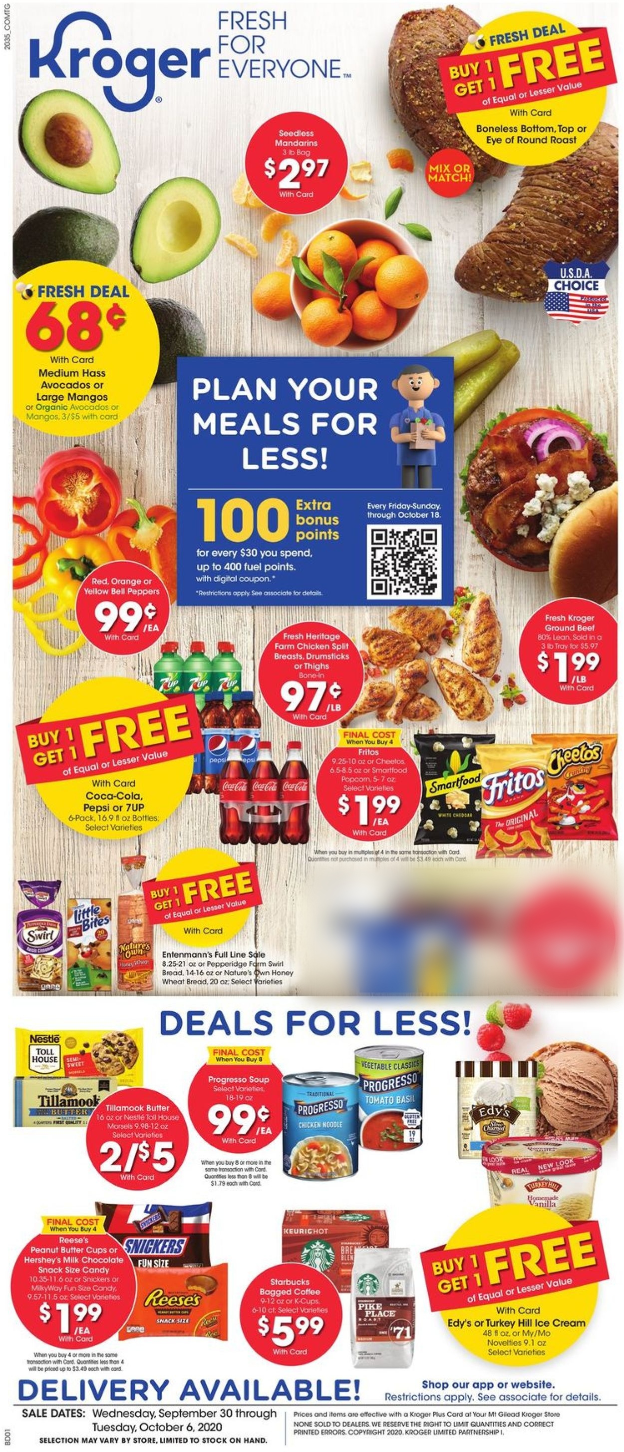 Kroger Ad from 09/30/2020